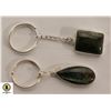 Image 1 : 2 LABRADORITE KEY CHAINS 925 SILVER