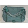 Image 1 : SEA GREEN LEATHER SHAGWEAR OVER THE SHOULDER BAG