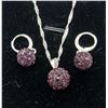 NEW STERLING SILVER AUSTRIAN PURPLE CRYSTAL SET