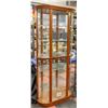 WOOD & GLASS DISPLAY CABINET APPROX H-78"