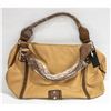 TWO TONE BROWN LEATHER SHAGWEAR OVER THE SHOULDER