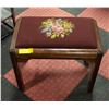 Image 1 : VINTAGE 1967 H.BRUGGER EMBROIDERED STOOL WITH TAG