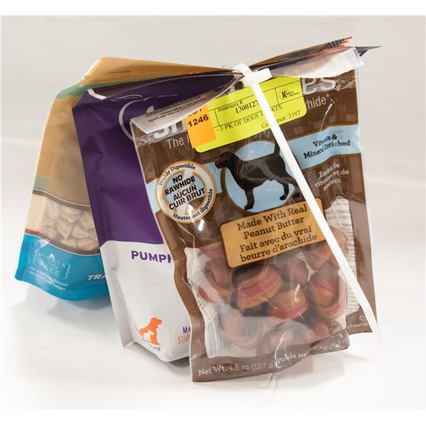 NEW - 3 PK OF DOGS TREATS
