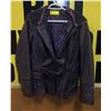 Image 1 : PURPLE DANIER LEATHER JACKET SIZE S HOOD DETACHES