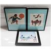 SET OF 3 FRAMED INUIT ART CARDS