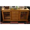 Image 1 : SOLID WOOD TV CABINET/SOFA TABLE W/2 GLASS DOORS