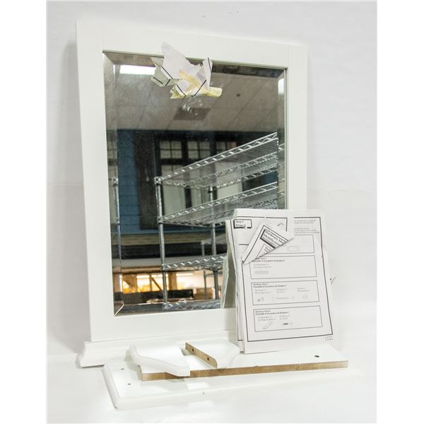 WHITE FRAMED MIRROR