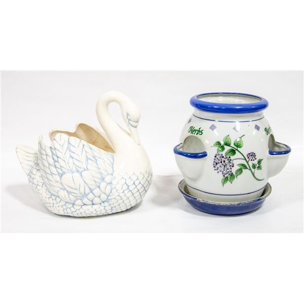 HERB PLANTER & SWAN PLANTER