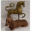 Image 1 : BRASS HORSE & SANDICAST DACHSHUND