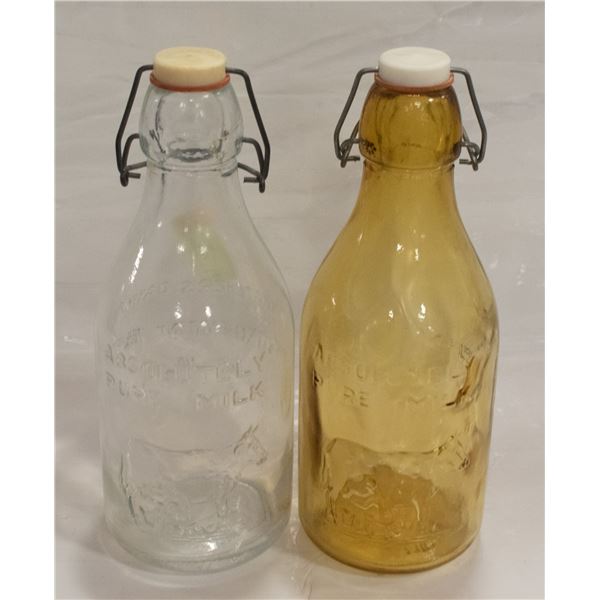 2 MILK BOTTLES