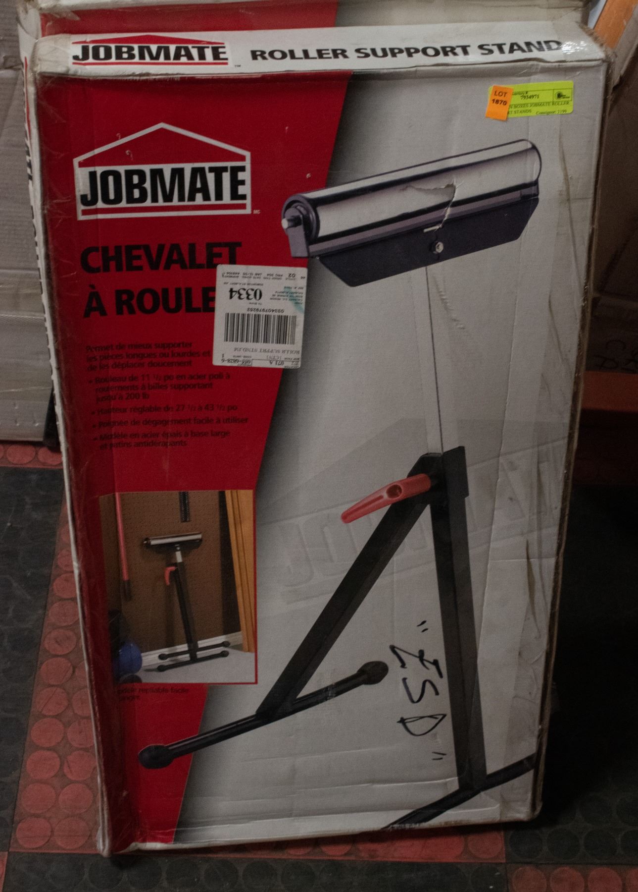 2 NEW IN BOXES JOBMATE ROLLER SUPPORT STANDS