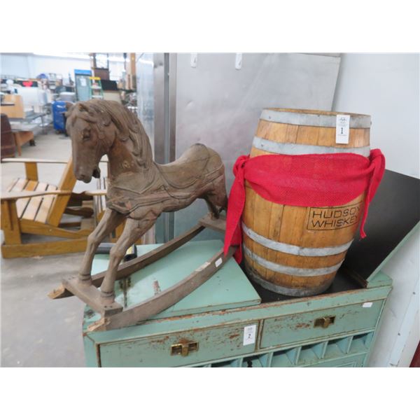 Hudson Whiskey Barrel & Wood Carousel Horse