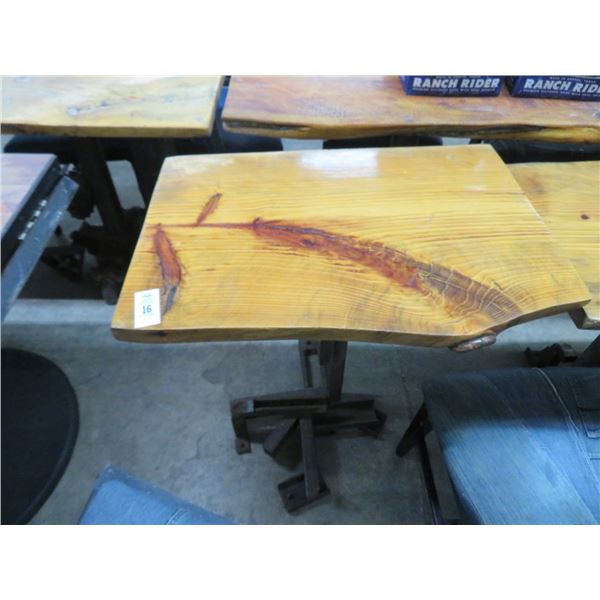 10-Natural Cut Wood Dining Table w/Industrial Steampunk Unique Base - 10 X $