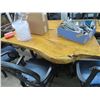 Image 8 : 10-Natural Cut Wood Dining Table w/Industrial Steampunk Unique Base - 10 X $