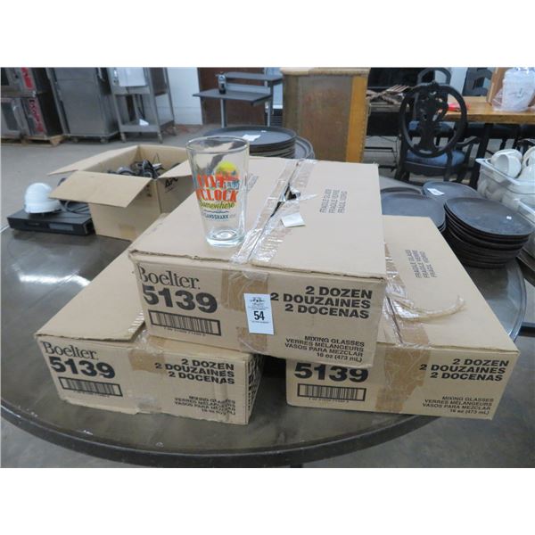 3-Boelter Case of 2 Doz. Landshark 16oz Mixing Glasses - 3 X $