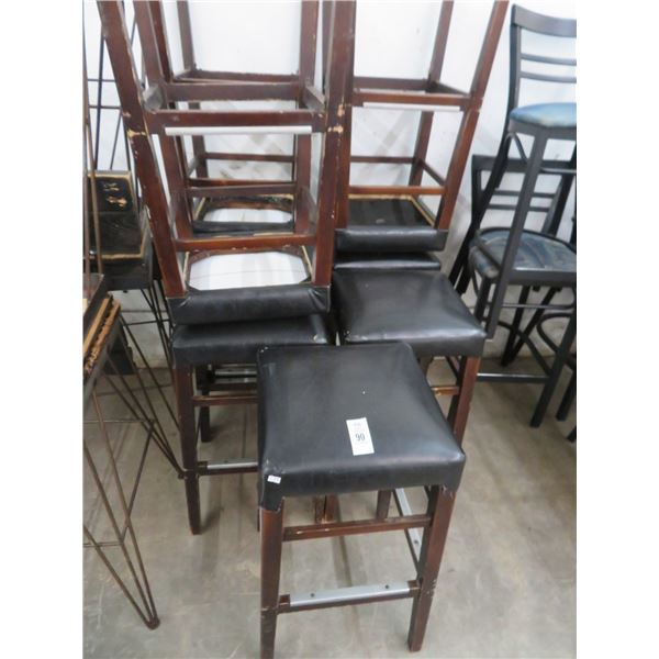 8-Black Padded Bar Stools - 8 X $