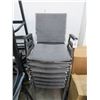 Image 1 : 7-Gray Fabric Stack Chairs - 7 X $