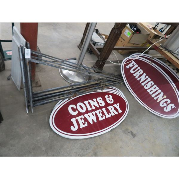Asst. Advertising Metal Sign (5) and Wall Brackets