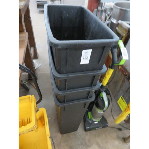 4-Slim Black Trash Cans - 4 X $
