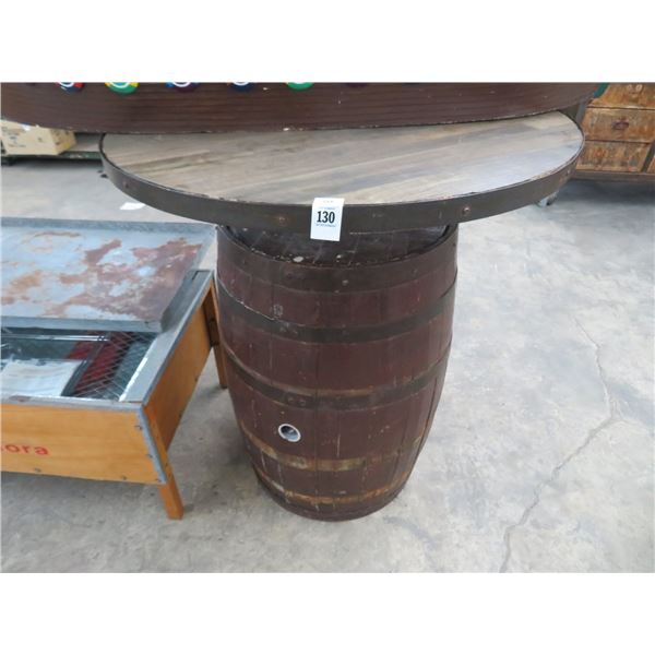 Whiskey Barrel High Bar Table