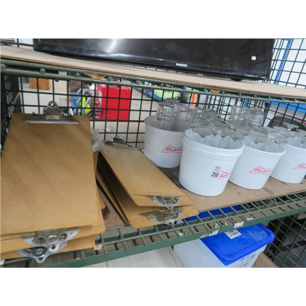 Clipboards, Budweiser Buckets, Wine & Beverage Glasses
