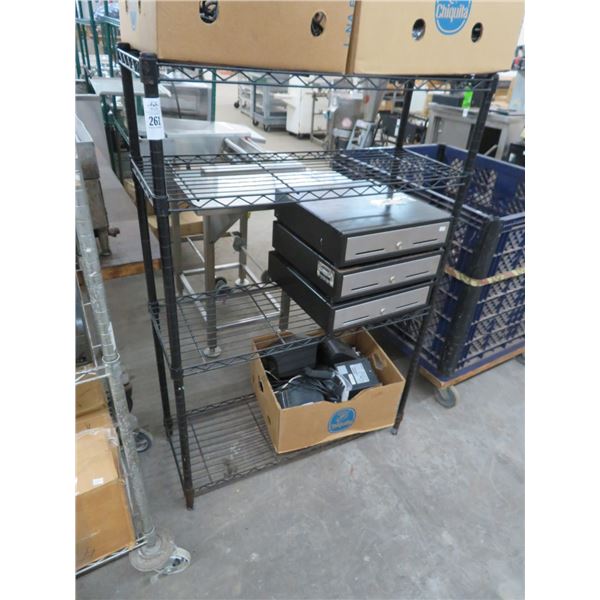 Black Coated 4 Shelf Rack