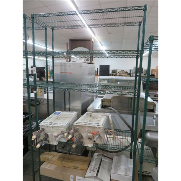 2-Green 5 Shelf Metro Rack