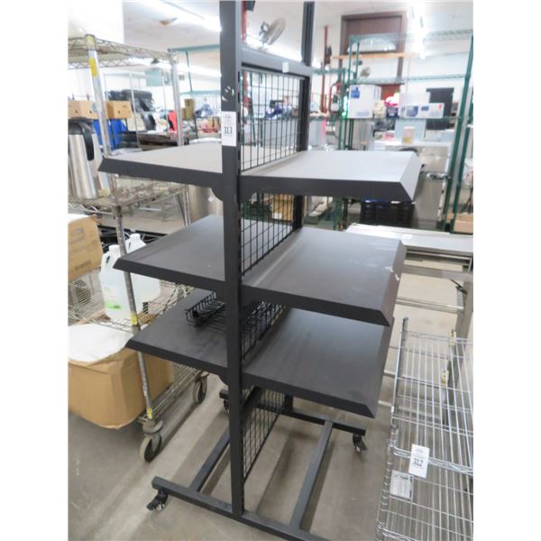 Black 2 Sided Merchandise Rack On Wheels