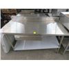 Image 1 : S/S 5' Table w/Drawer & Undershelf