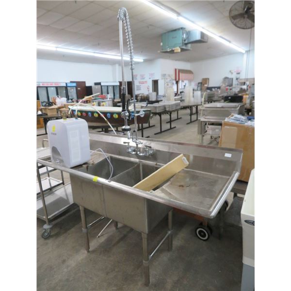 s/s 2 Comp Pot sink w/Wand & Drain Boards