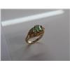 Image 2 : 14K YG Green Beryl & Diamond Ring w/3 Oval Mixed Cut Green Beryl &