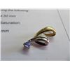 Image 2 : 14K Two Tone Gold Tanzanite & Diamond Pendant w/One Triangle Mixed Cut