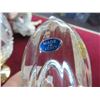 Image 2 : 2-Italian Lead Crystal Brass Footed Egg - 2 X $