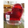 Image 2 : Art Glass Dolphin and Heart, Wood Bowl