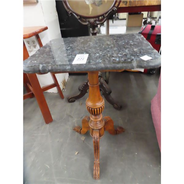 Claw Foot Pedestal Granite Top Side Table