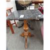 Image 1 : Claw Foot Pedestal Granite Top Side Table