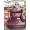 Image 1 : Maroon Leather Wingback Recliner