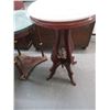 Image 2 : Marble Top Cherry Round Side Table