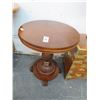 Image 1 : Burl Ornate Round Pedestal Side Table