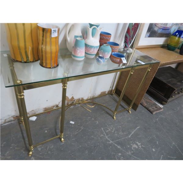 Brass / Glass Hall Table