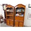 Image 1 : Mahogany Brass Accent Drop Front 1 over 2 Door cabinet (Pair)