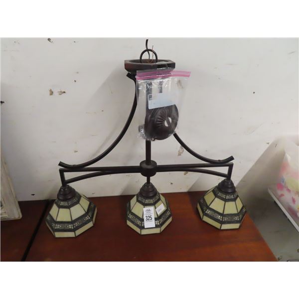 Leaded Glass 3 Light Chandelier