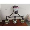 Image 1 : Leaded Glass 3 Light Chandelier