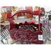 Image 1 : Carved Cherry Wood Magazine Rack