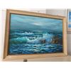 Image 3 : Framed Sailboat Print - 32" x 32" - Surf Oil On Canvas (2)