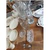 Image 1 : Asst. Glass Etched Vases and Pressed Dishes
