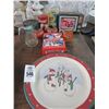 Image 2 : Vintage Pink Panther Lunchbox, Painted Holiday Plates and More