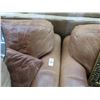 Image 2 : Brown Leather Sofa and Armchair