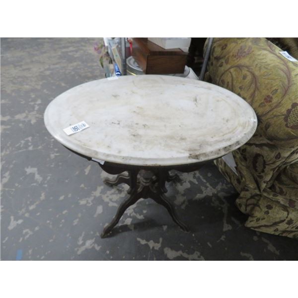 Marbletop Pedestal Side Table