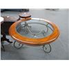 Image 1 : Round Glass Top Coffee Table w/Ornate Metal Base
